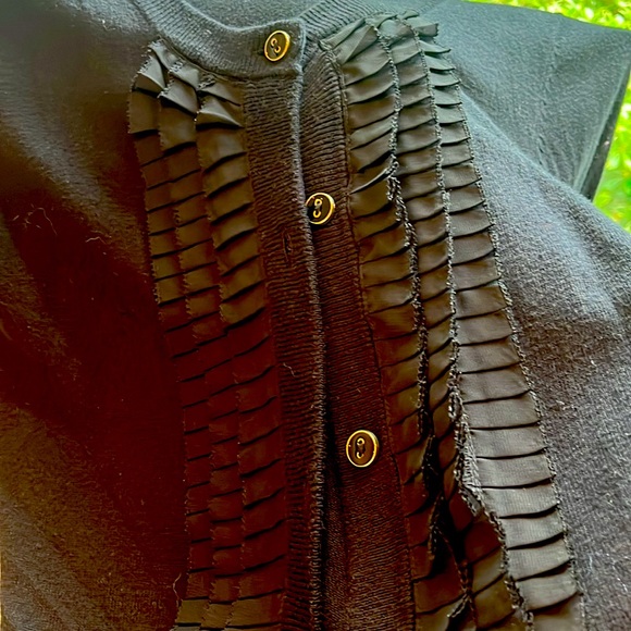 Black cardigan with ruffle front - Picture 5 of 5